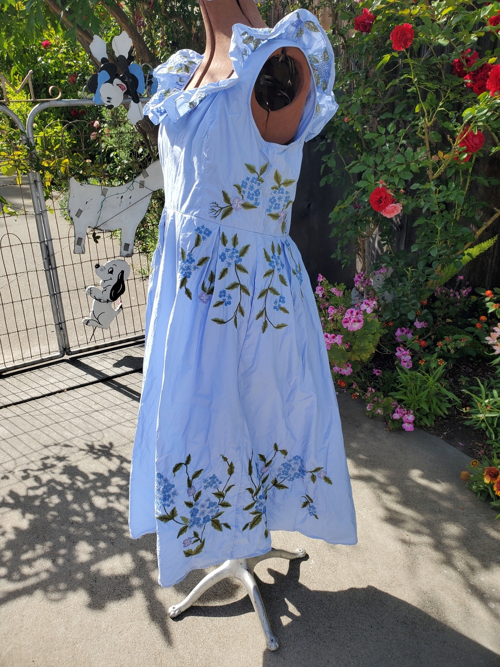 JessaKae Sky Blue Floral Ruffle Midi Dress - Picture 4 of 7